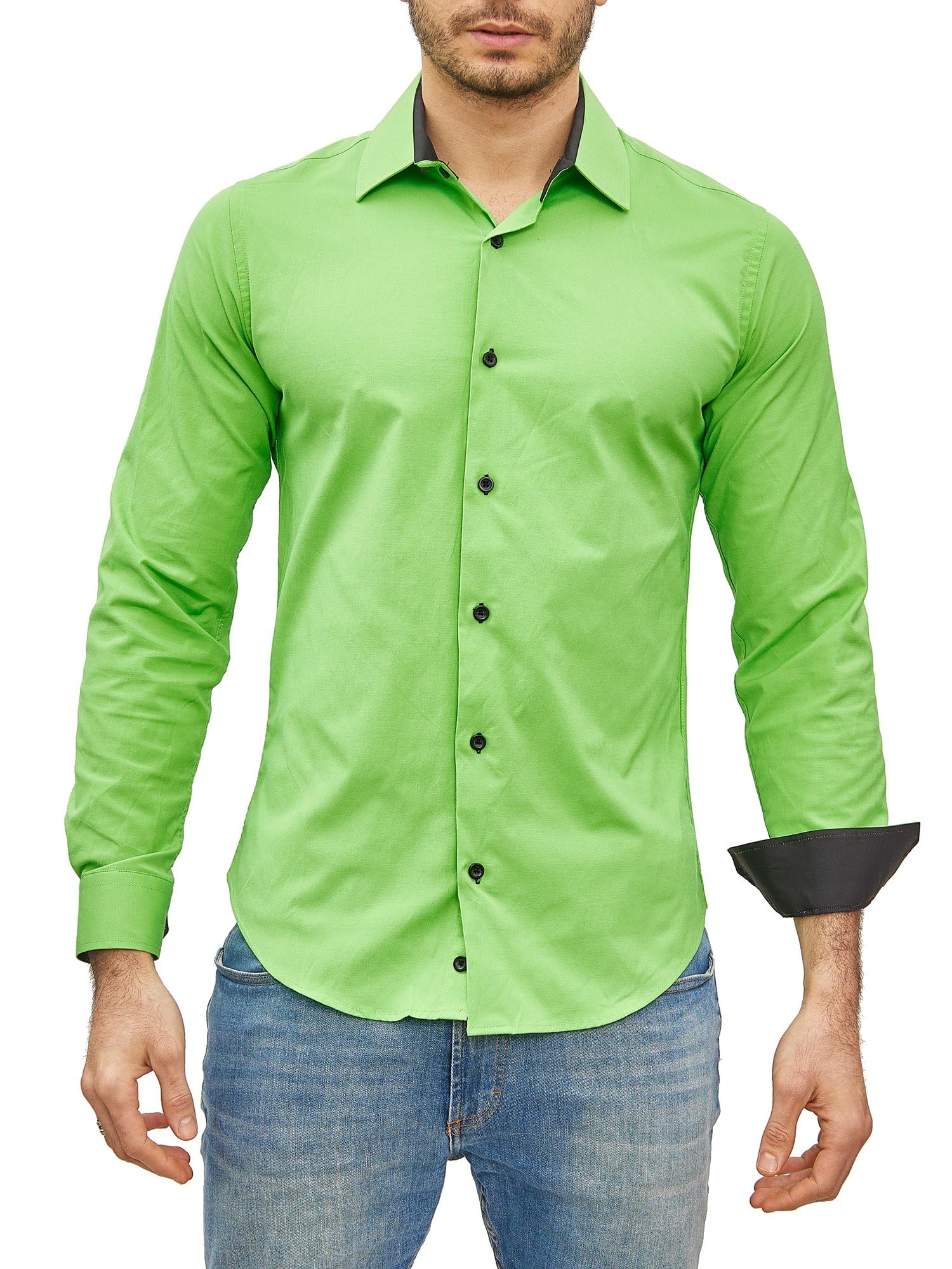 Chemise Homme Élégante & Polyvalente Vert A