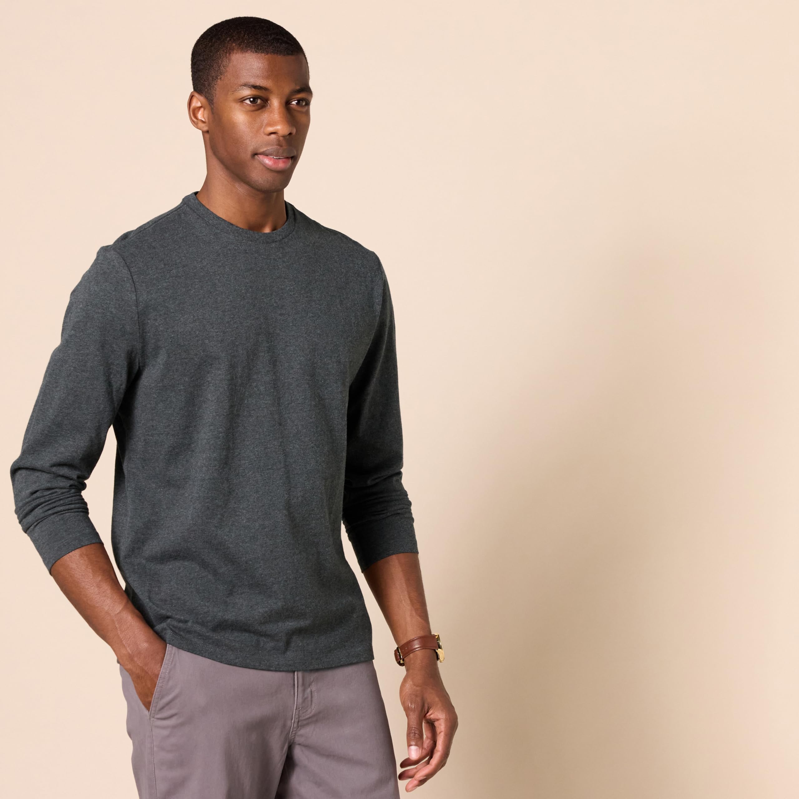 T-Shirt Manches Longues Homme Charbon Chiné J