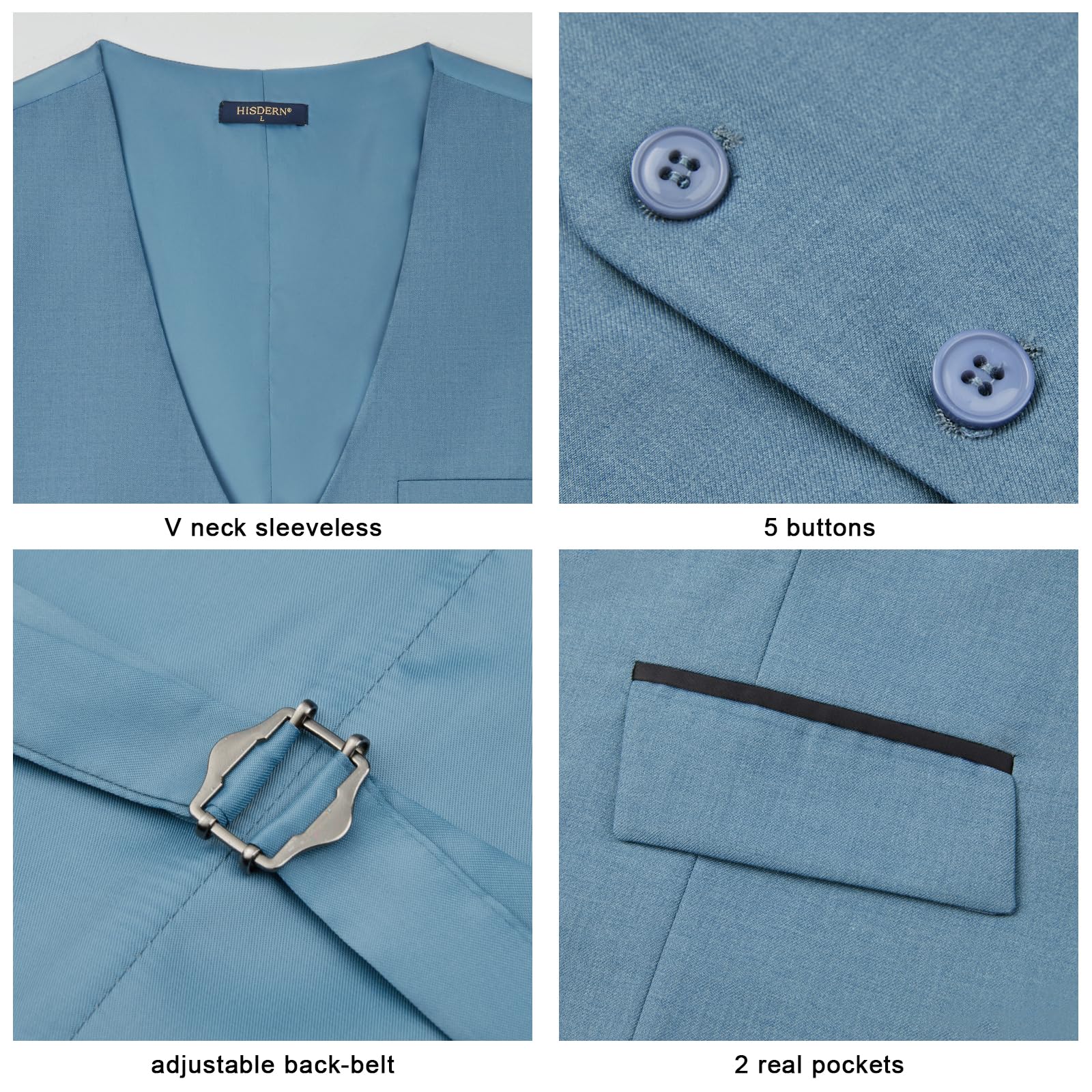 Gilet Costume Homme Bleu-L D