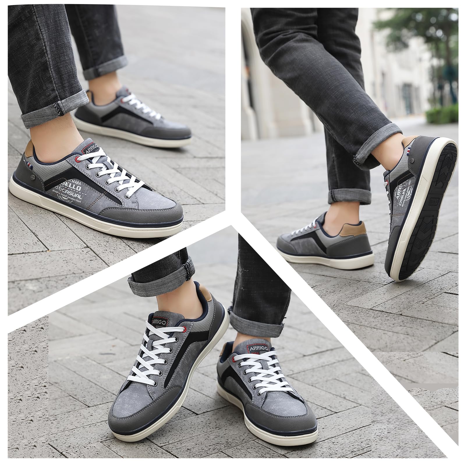 Baskets Homme Ville Casual D Gris H