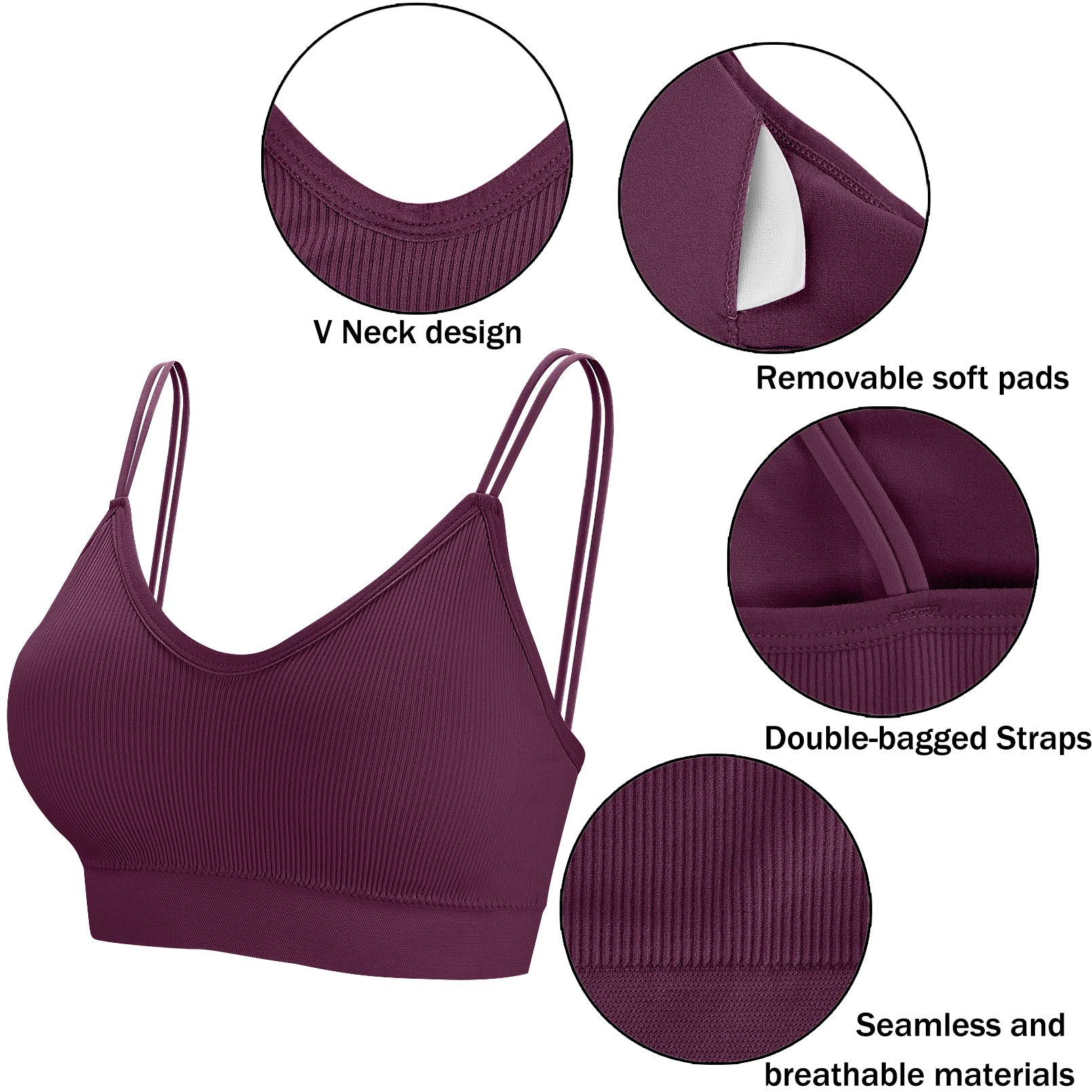 Lot de 5 Bralettes Rembourrées 2-Mélangées F