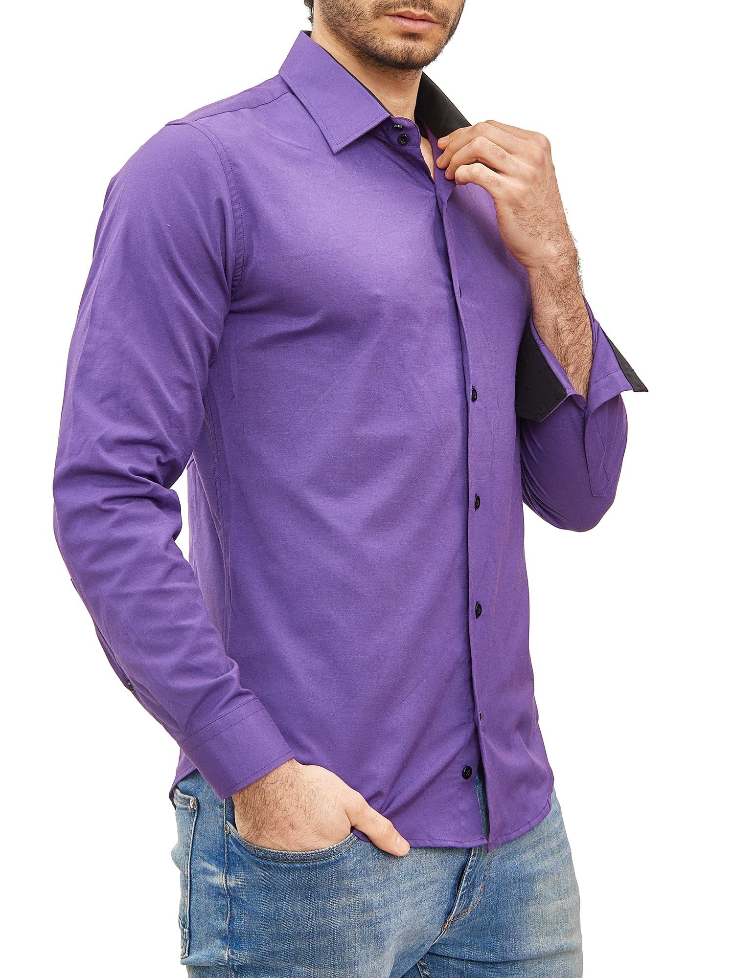 Chemise Homme Élégante & Polyvalente Violet A
