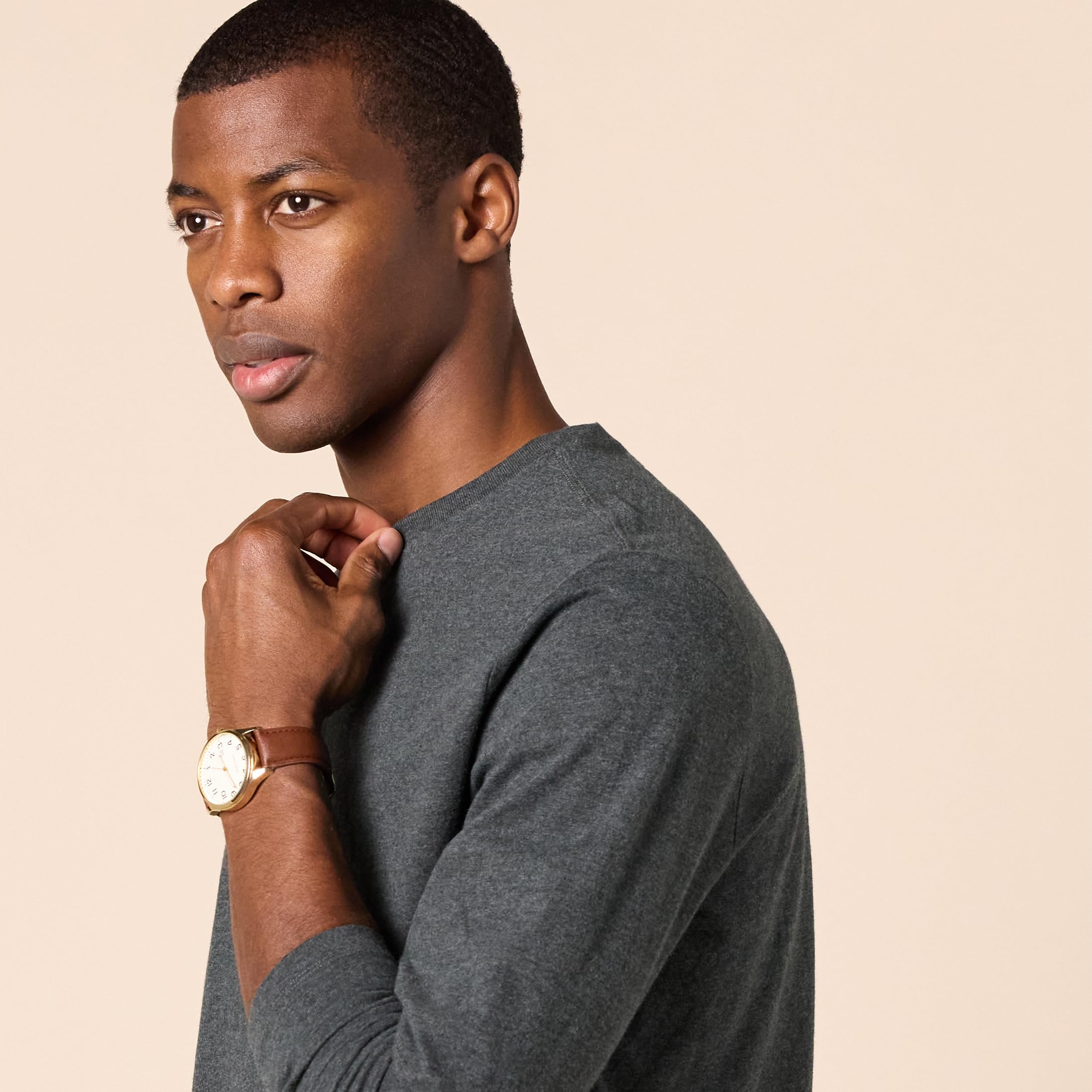 T-Shirt Manches Longues Homme Charbon Chiné J