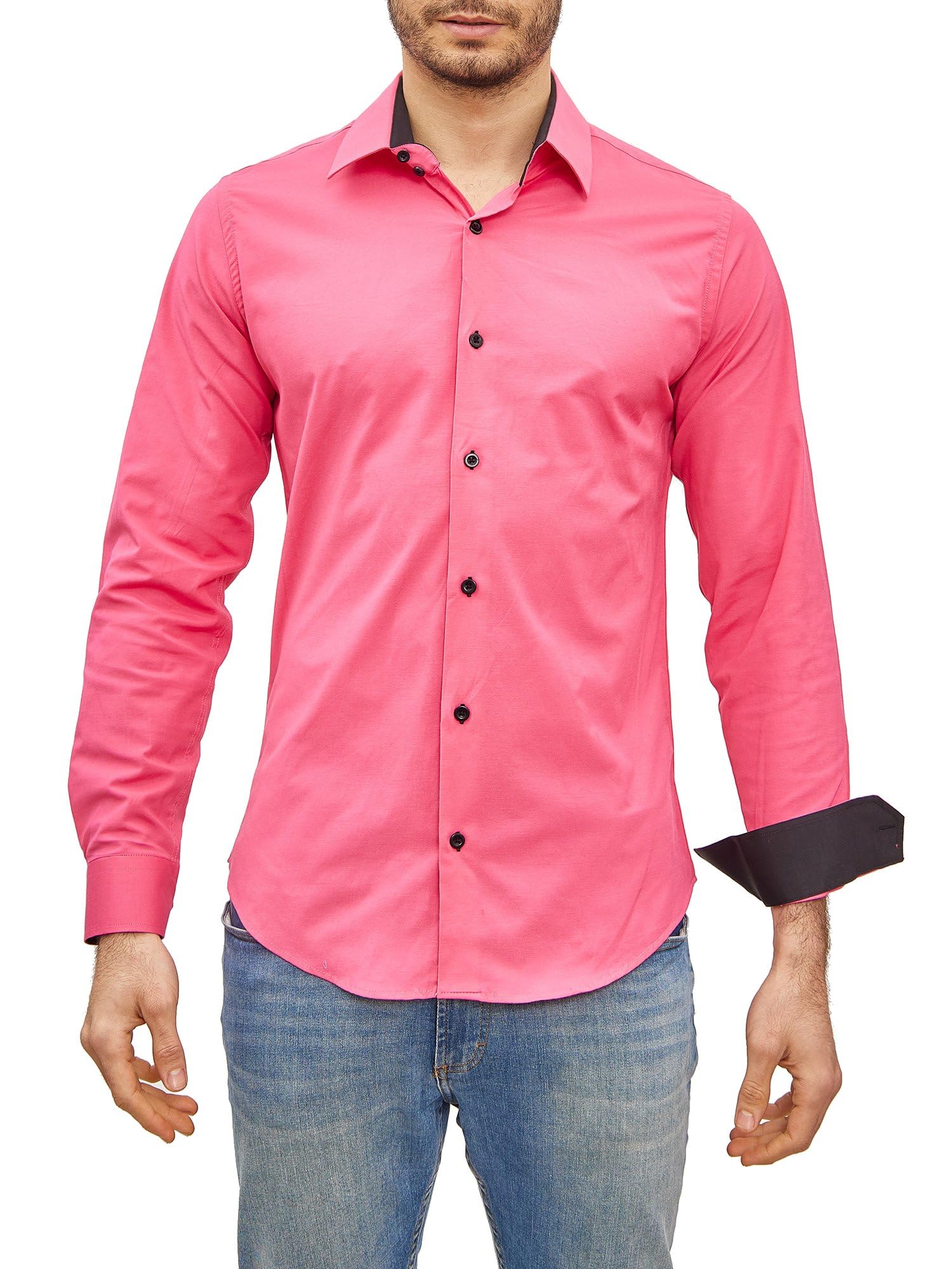 Chemise Homme Élégante & Polyvalente Rose Fuschia A