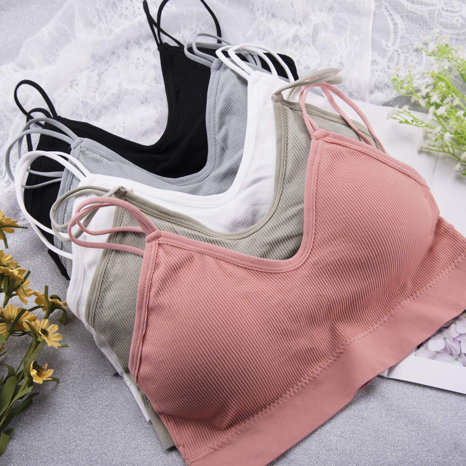 Lot de 5 Bralettes Rembourrées 5-Mélangées F
