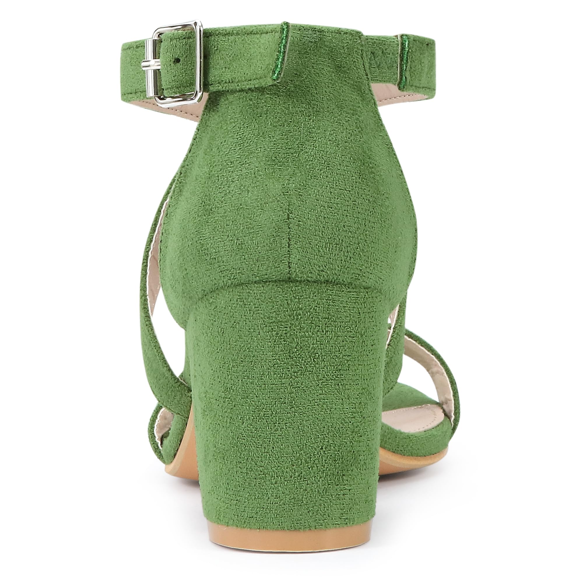 Sandales à Talon Carré Vert Olive C