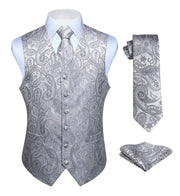 Gilet Homme plus Cravate & Pochette Gris F