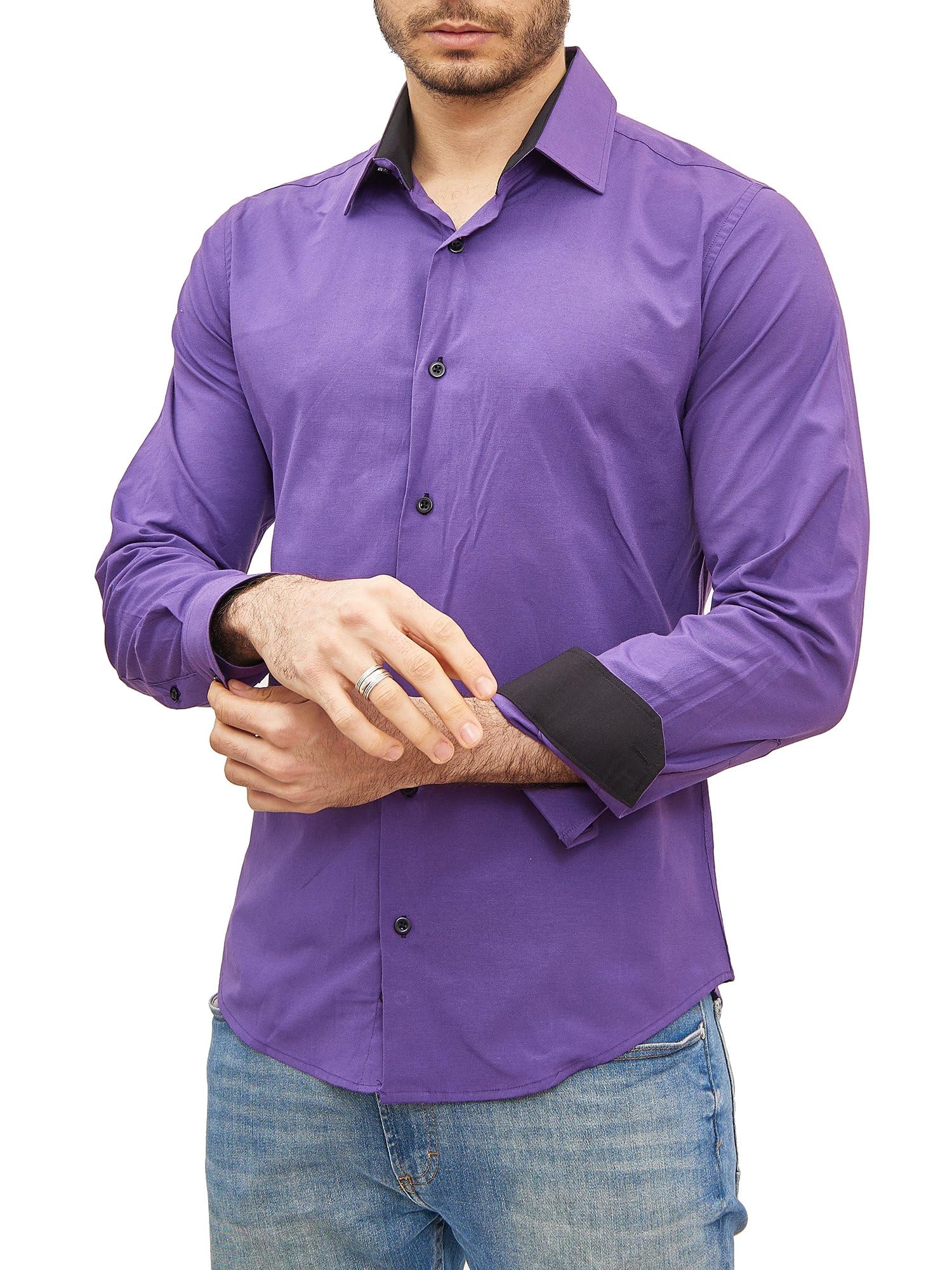 Chemise Homme Élégante & Polyvalente Violet A