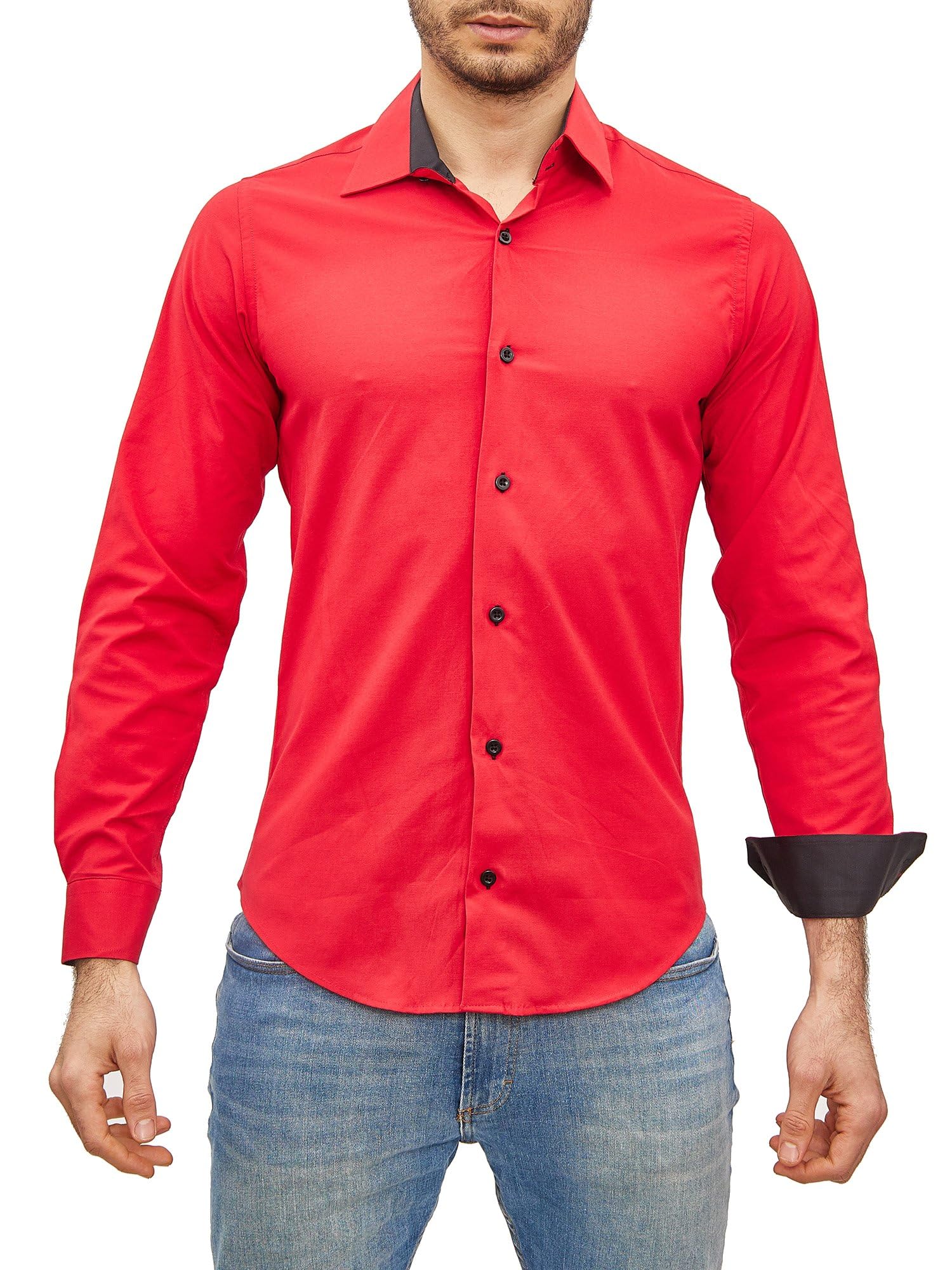 Chemise Homme Élégante & Polyvalente Rouge A