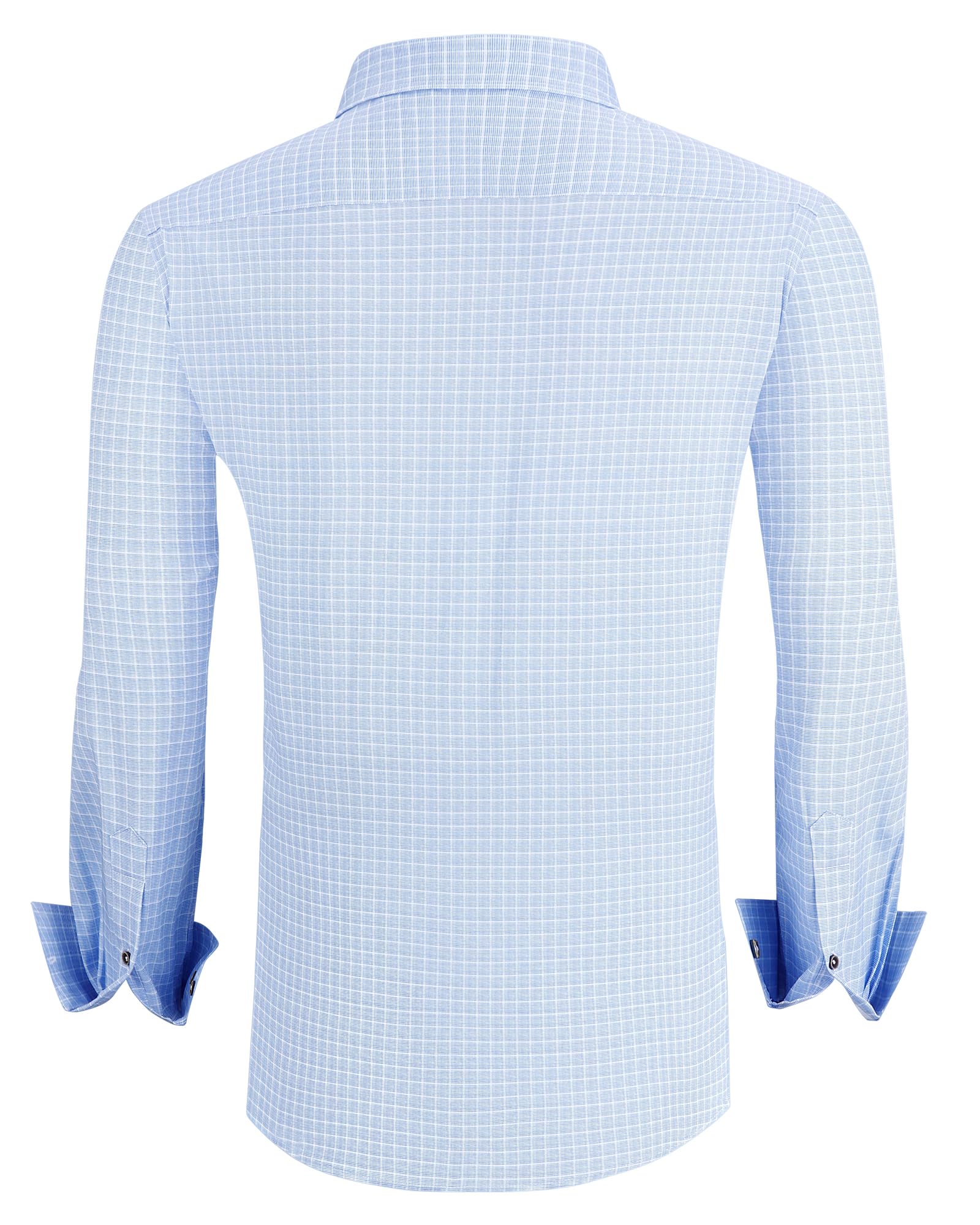 Chemise Homme Extensible 04-Lt Bleue Plaid D