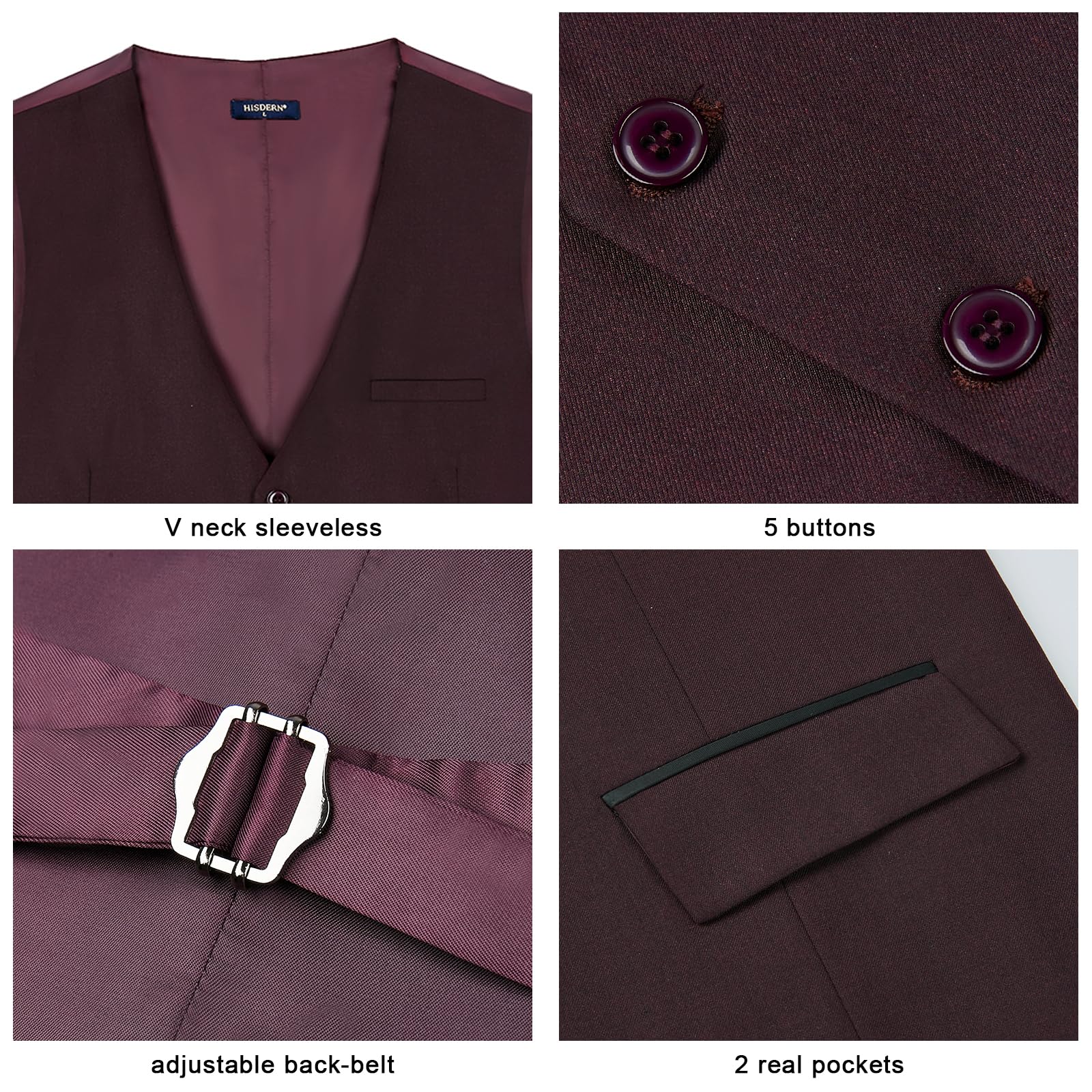 Gilet Costume Homme Violet Foncé D