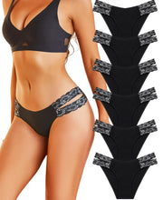 Culotte Sans Couture Lot de 6 Mélangées 3 Noir D