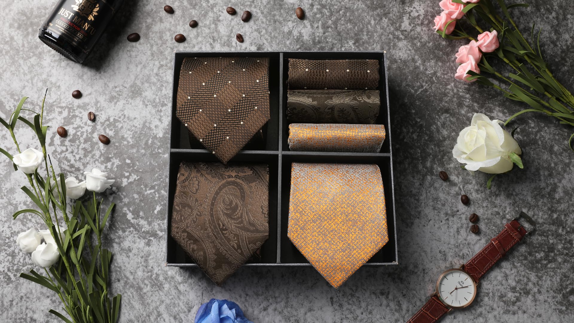 Lot 3 PCS Cravates Homme 4HT-1S E