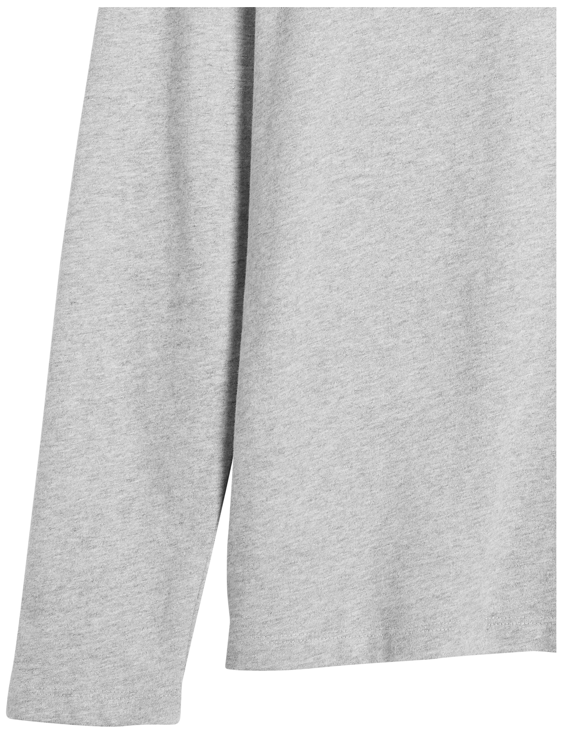 T-Shirt Manches Longues Homme Gris Clair Chiné J