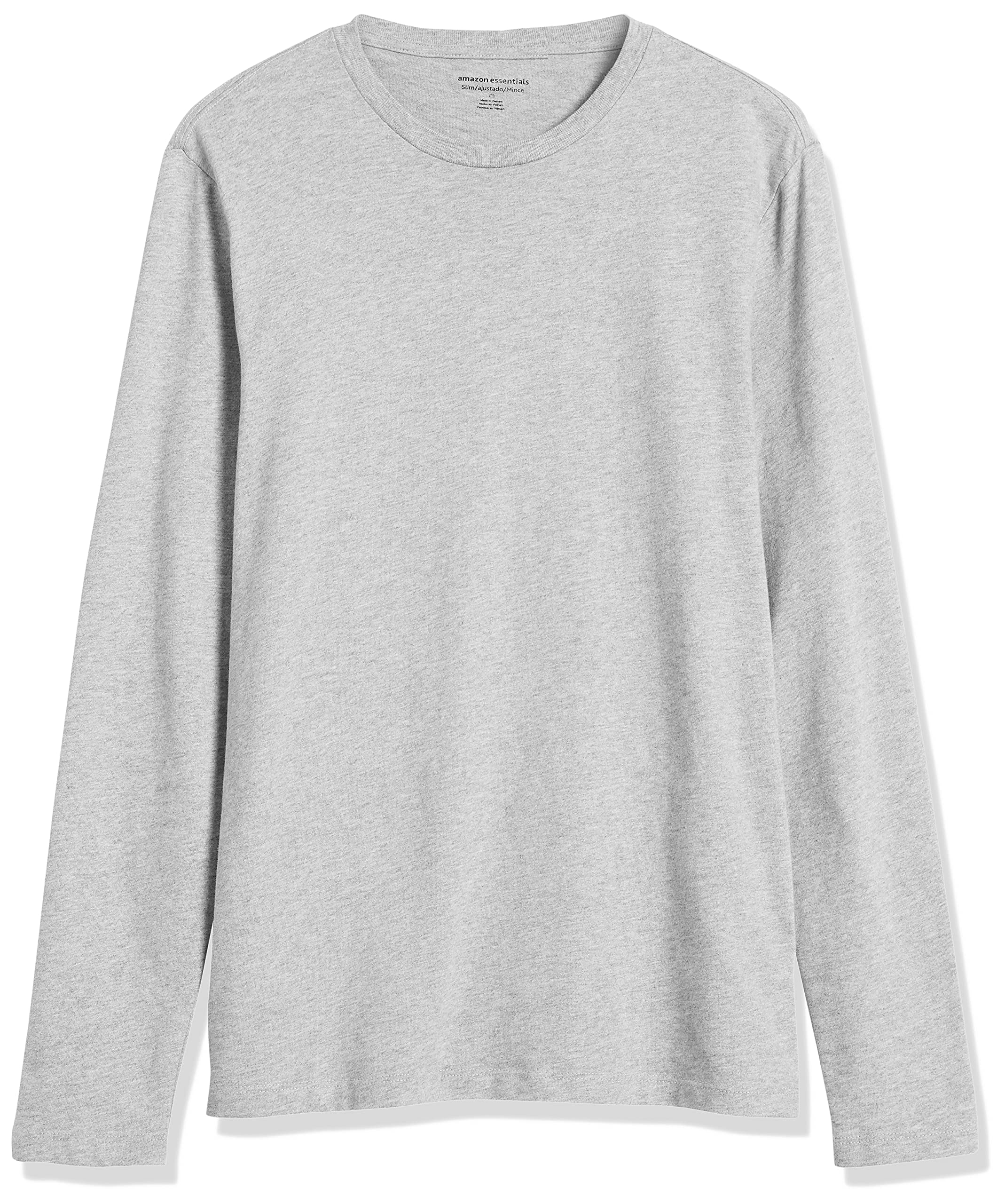 T-Shirt Manches Longues Homme Gris Clair Chiné J