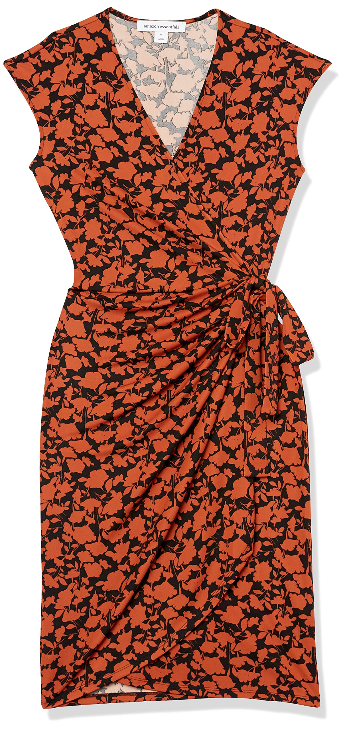 Robe Cache-cœur Brun Imprimé Fleuri B