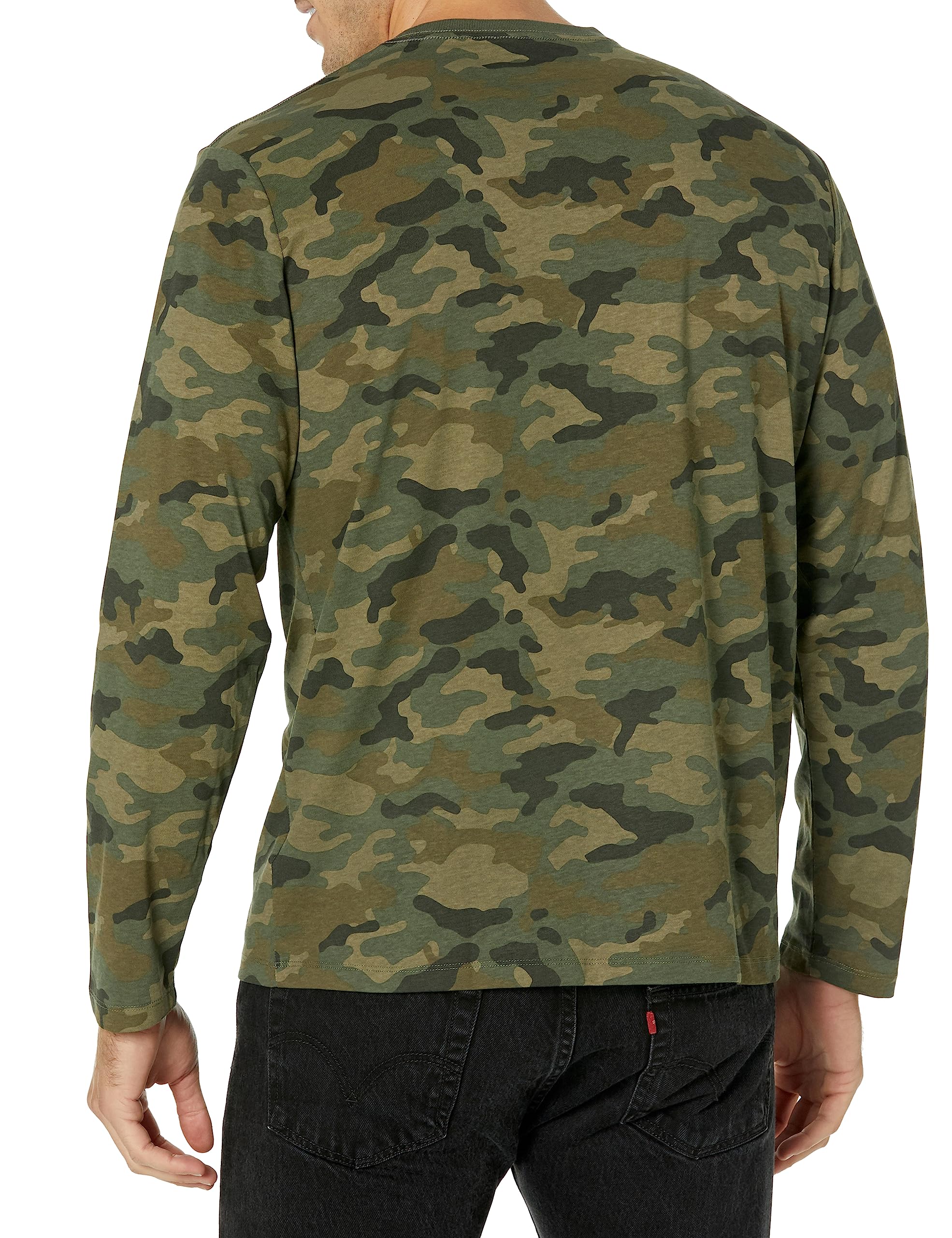 T-Shirt Manches Longues Homme Vert Camouflage J