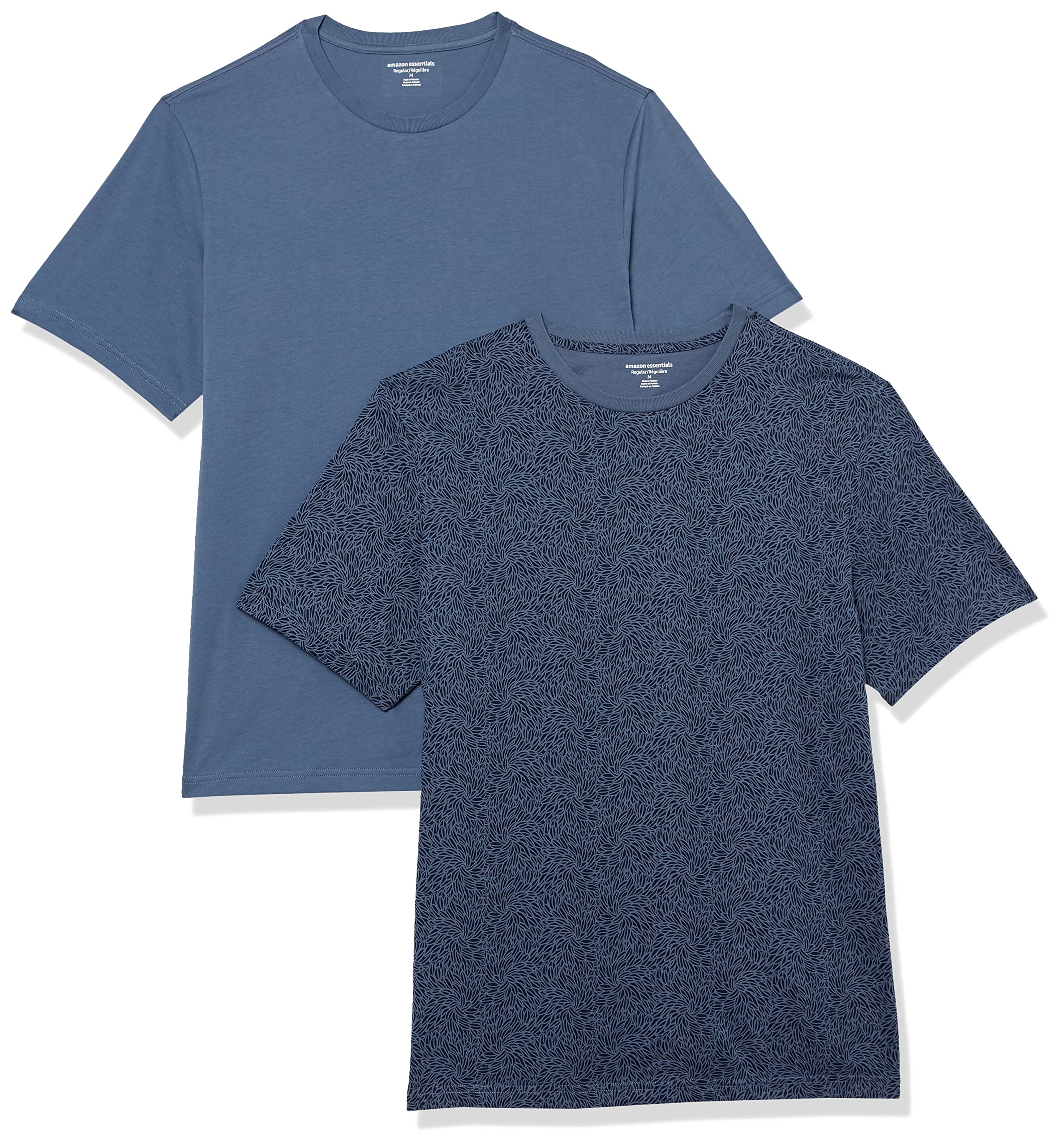 T-shirt Homme Confortable Bleu Délavé Bleu Marine Imprimé Fleuri I