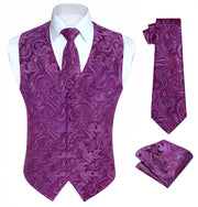 Gilet Homme plus Cravate & Pochette Violet-3 F