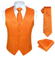 Gilet Homme plus Cravate & Pochette Orange-N F