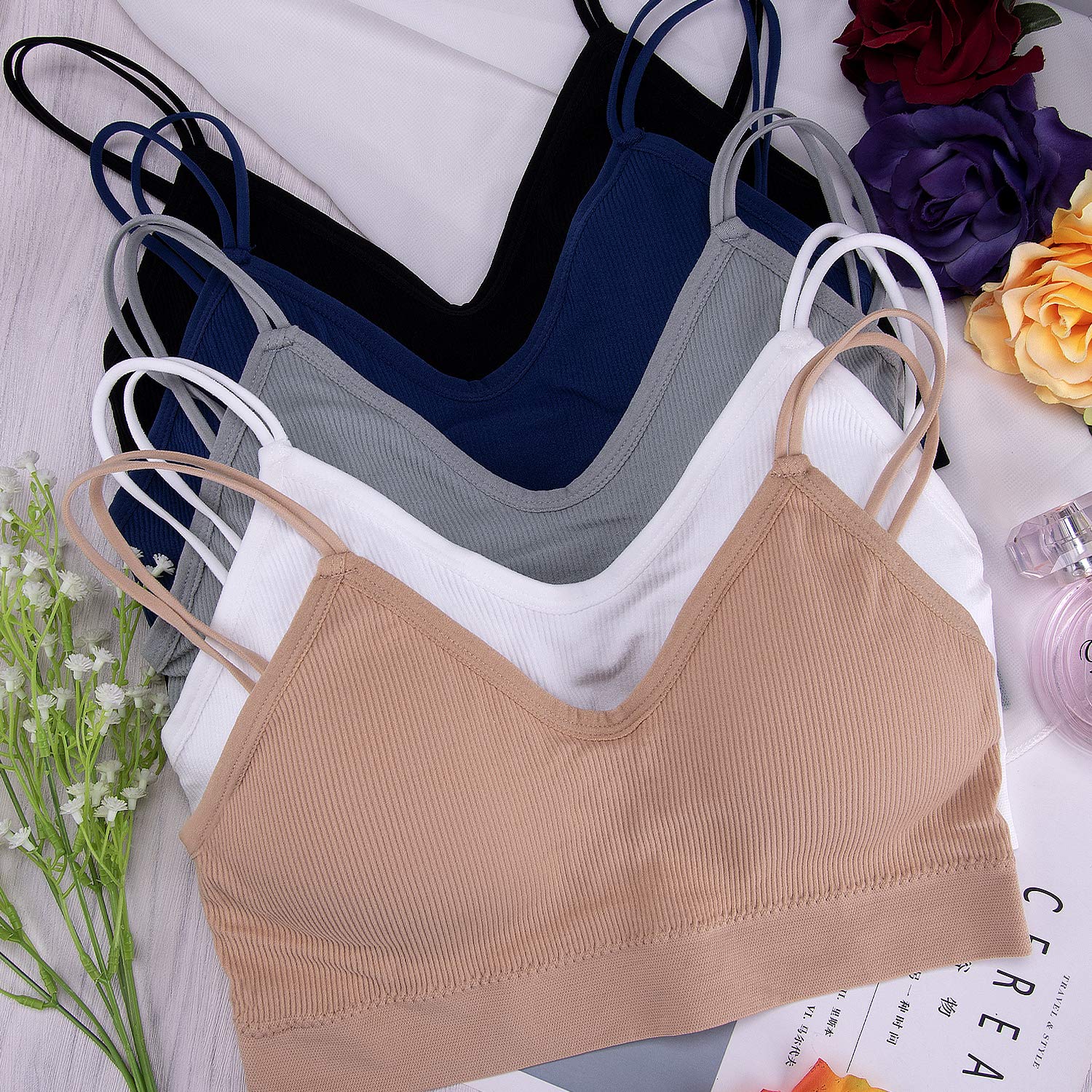 Lot de 5 Bralettes Rembourrées 6-Mélangées F