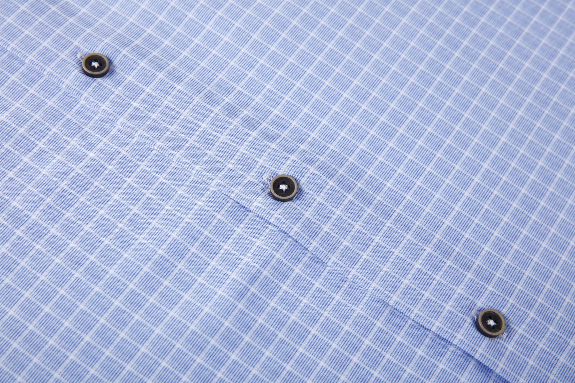 Chemise Homme Extensible 04-Lt Bleue Plaid D