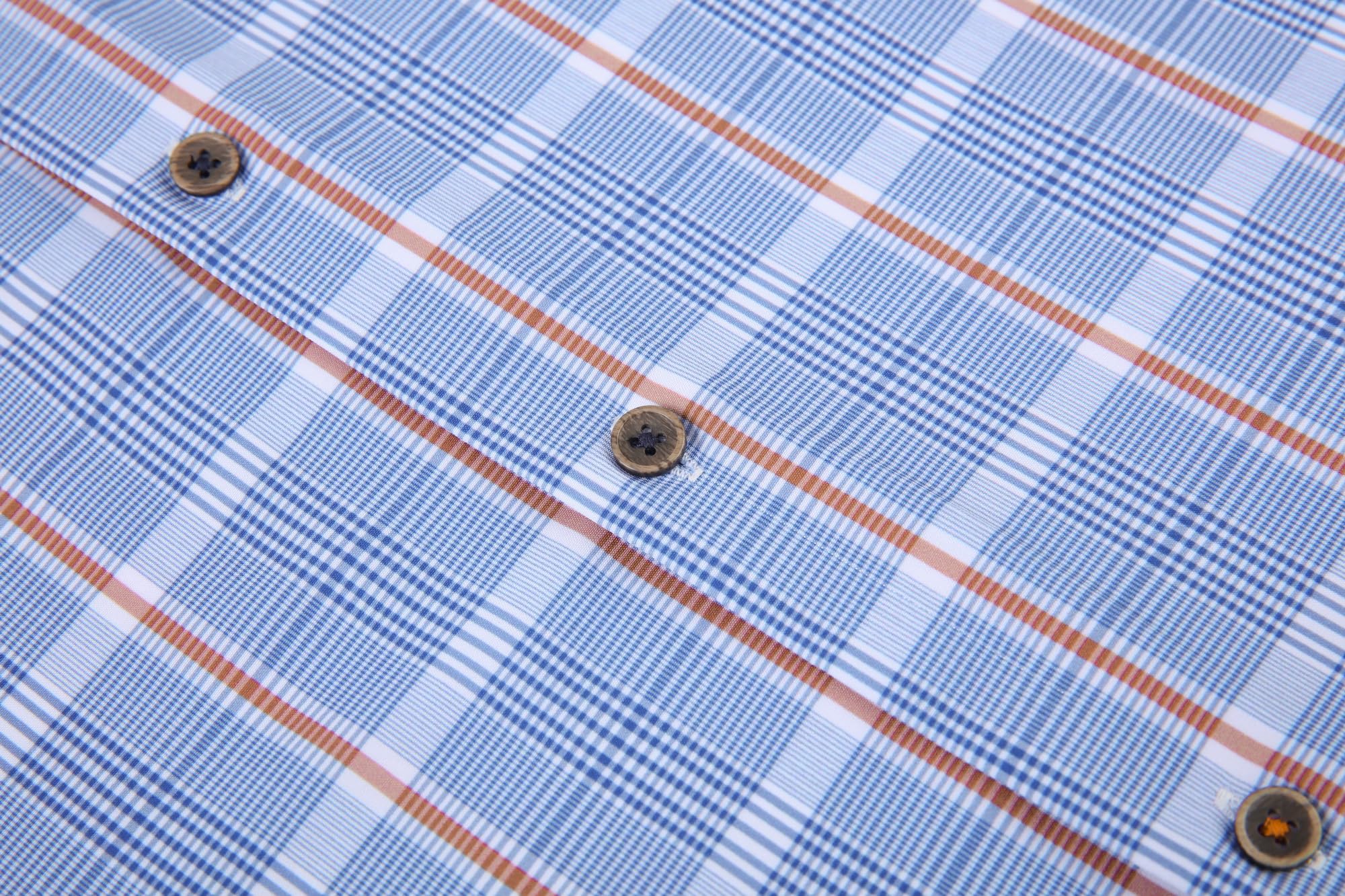 Chemise Homme Extensible Bleue Orange D