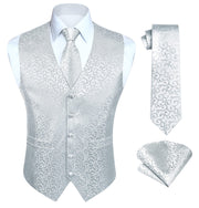 Gilet Homme plus Cravate & Pochette Blanc-N F