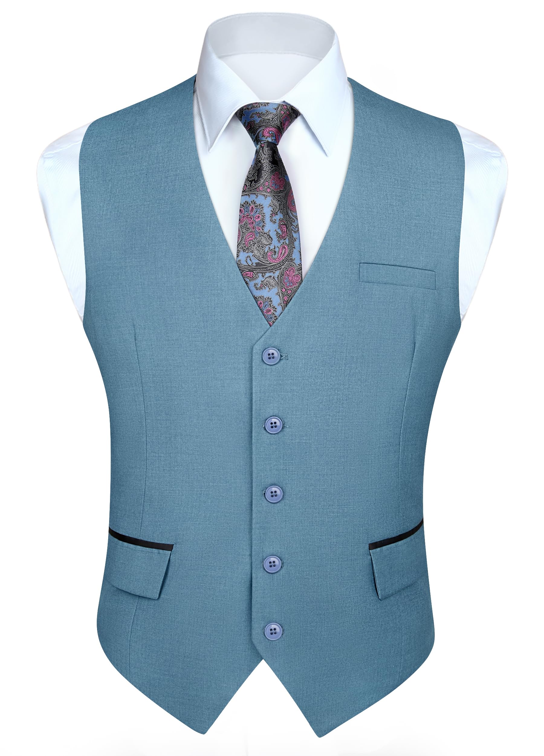 Gilet Costume Homme Bleu-L D