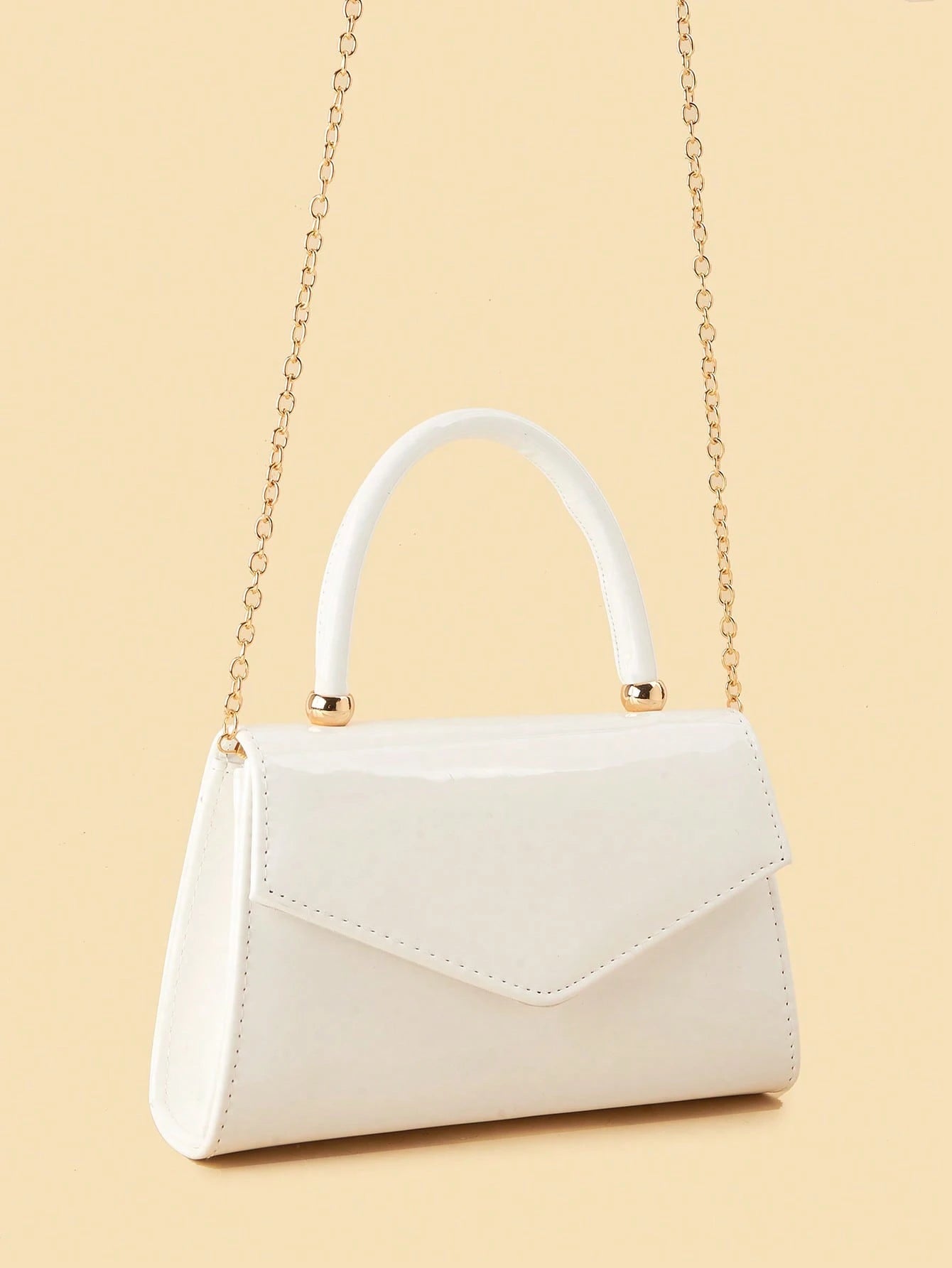 Sac à main miroir de couleur unie Blanc