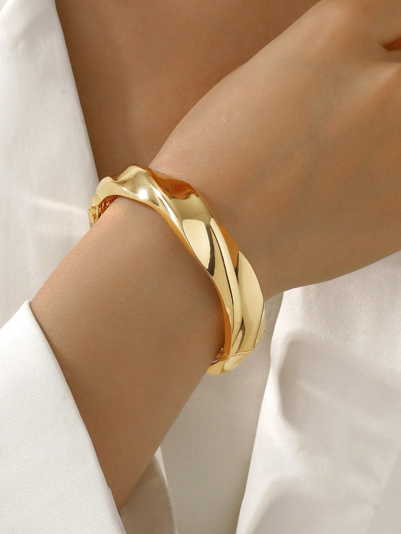 1 paire Bracelets fin joncs en métal