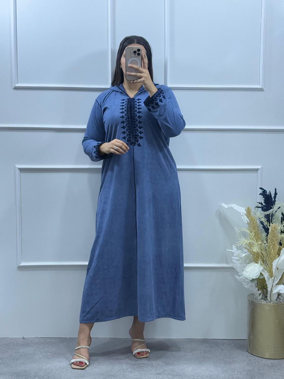 Jellaba de couleur Bleu Gris