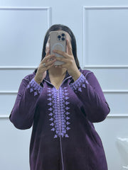 Jellaba de couleur Violet foncé