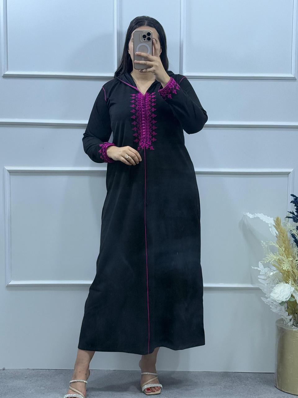 Jellaba de couleur Rose Vif