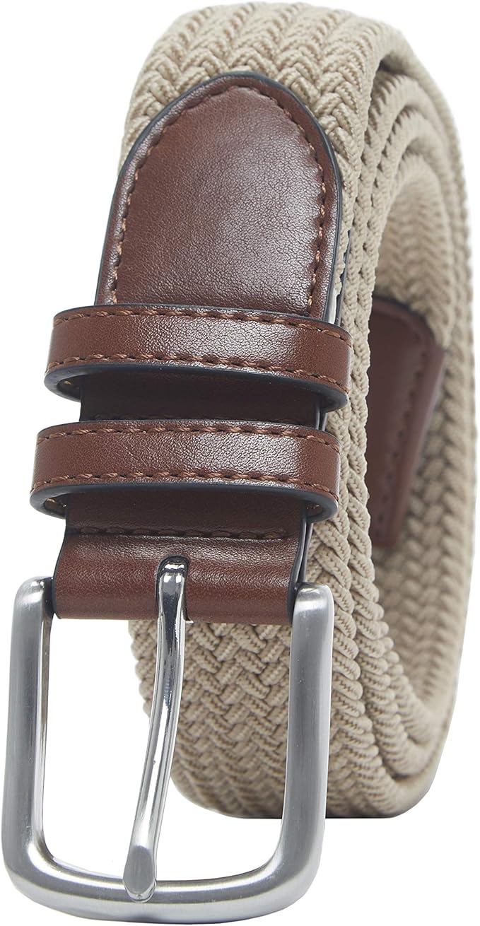Ceinture Tressée Stretch Brun Kaki C