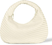Sac à Bandoulière Tissé Blanc Cassé F