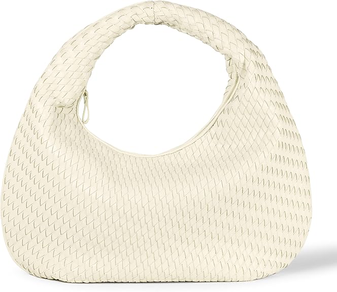 Sac à Bandoulière Tissé Blanc Cassé F
