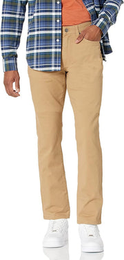 Pantalon Sergé Stretch Brun Kaki Foncé G