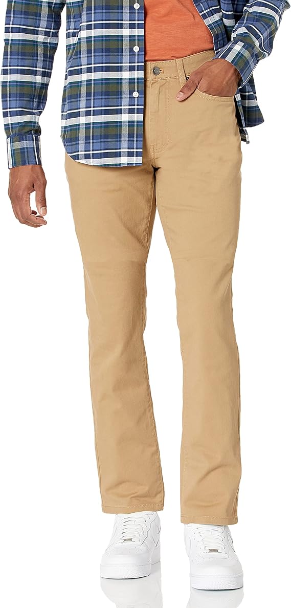 Pantalon Sergé Stretch Brun Kaki Foncé G