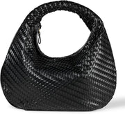 Sac à Bandoulière Tissé Noir F