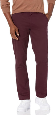 Pantalon Chino Extensible Style décontracté Bordeaux B