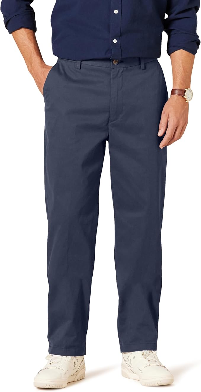Pantalon Chino Infroissable Bleu Marine E