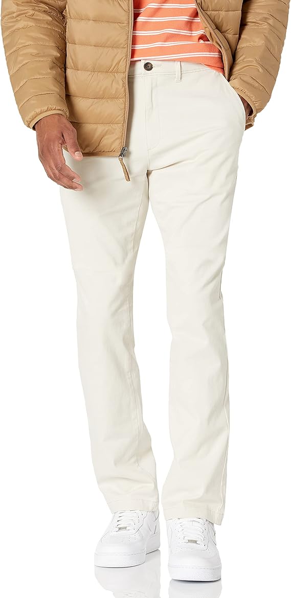 Pantalon Chino Extensible Style décontracté Gris Pierre B