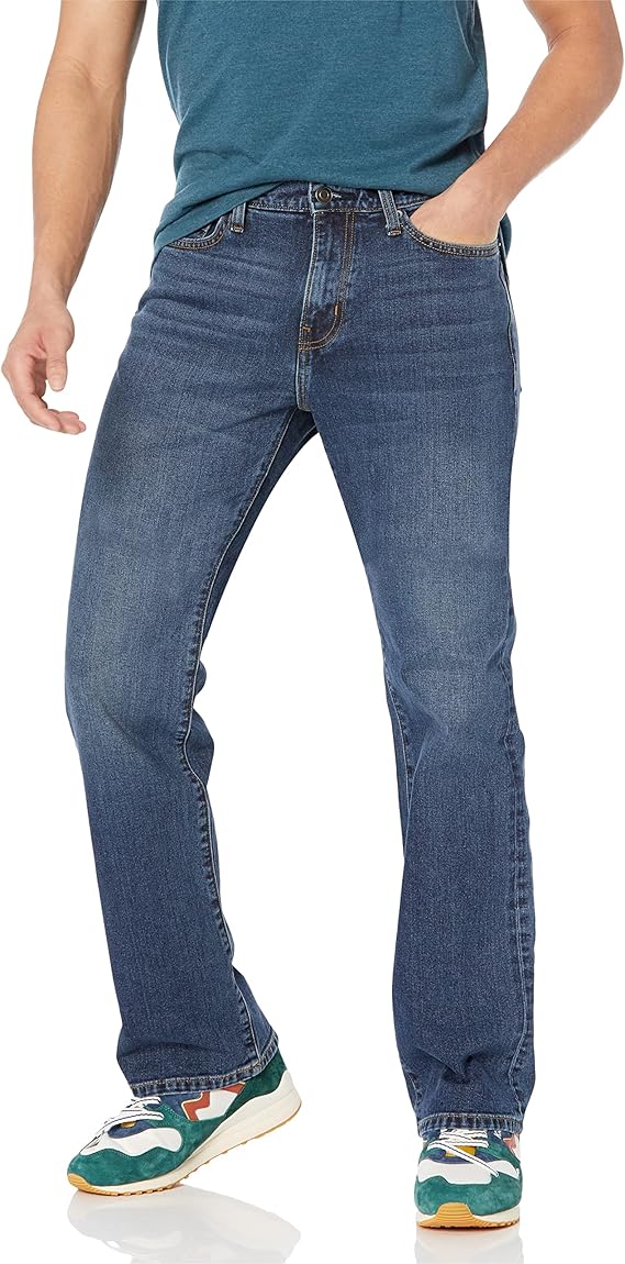 Jean bootcut à coupe Droite Délavé Moyen H