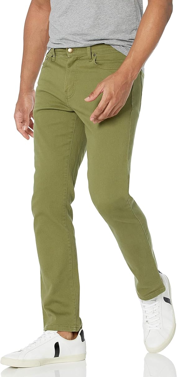 Jean Slim Homme Vert Olive F