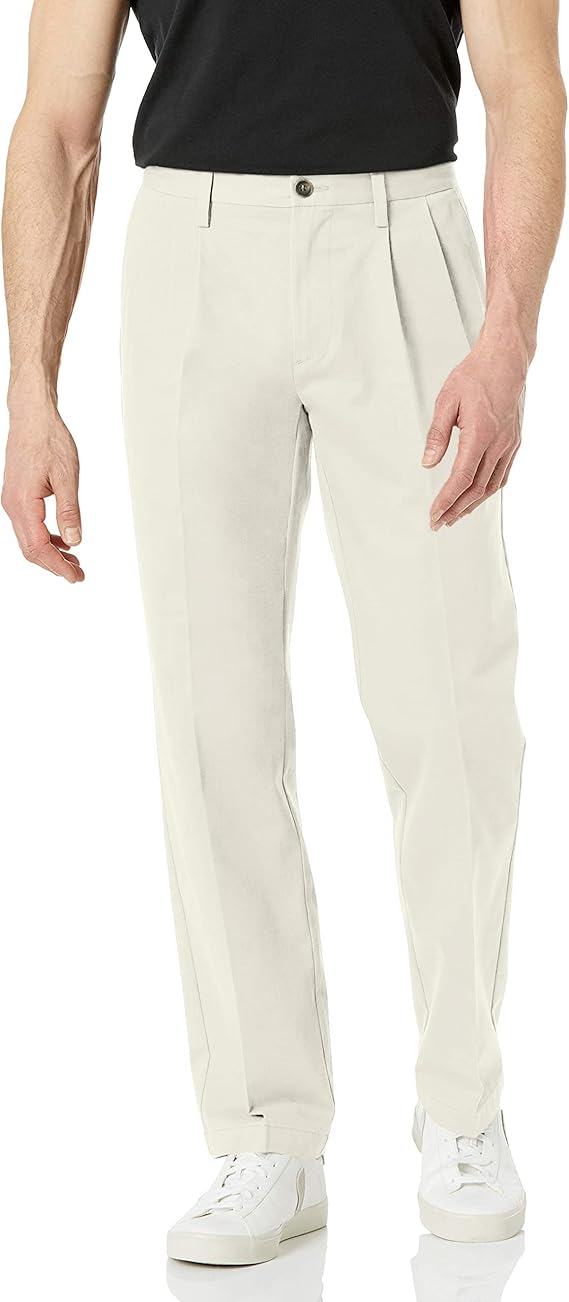 Pantalon Plissé Infroissable Gris Pierre A