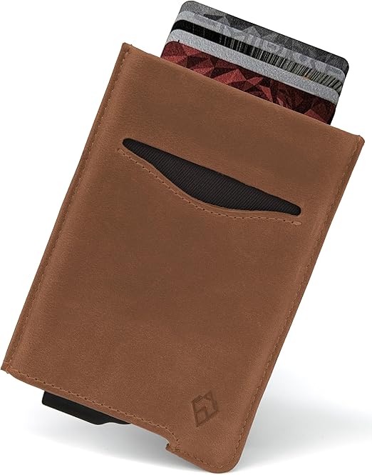 Portefeuille Homme Minimaliste Édition Cuir Brun Clair I