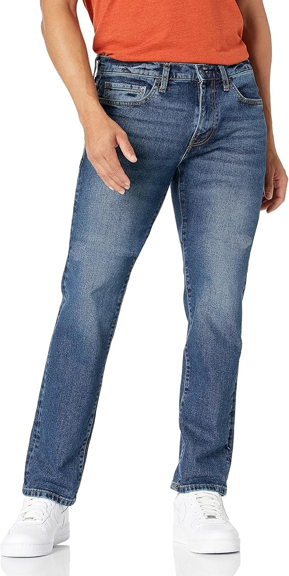 Jean Slim Homme Bleu Délavé Vintage F