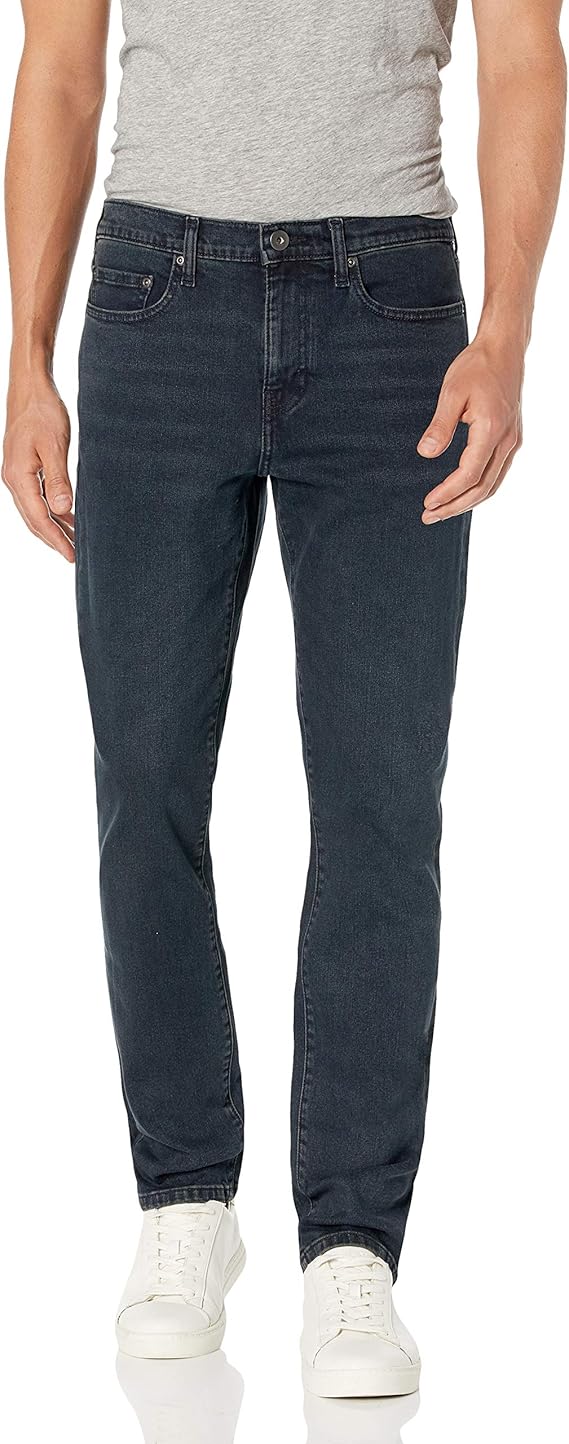 Jean Slim Homme Noir Bleu Vintage F