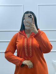 Jellaba de couleur Orange Brûlé